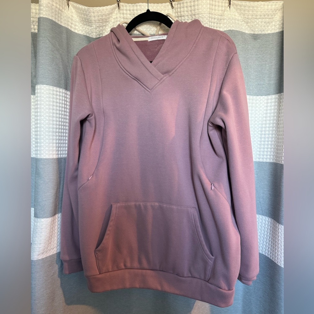 Nursing Sweatshirt Hoodie pink medium, Smallshow Women's Fleece